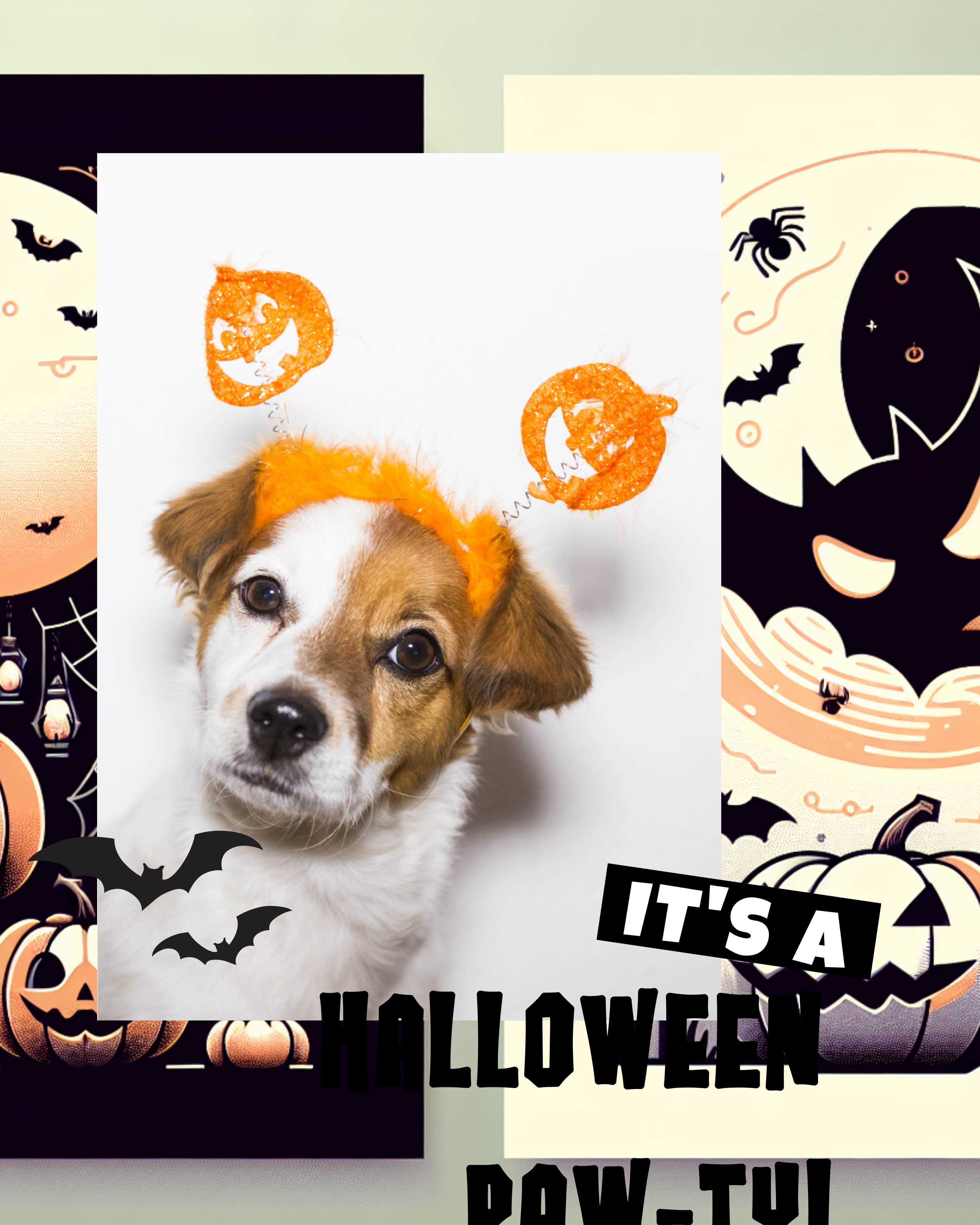 Orange Halloween Puppy Party Poster