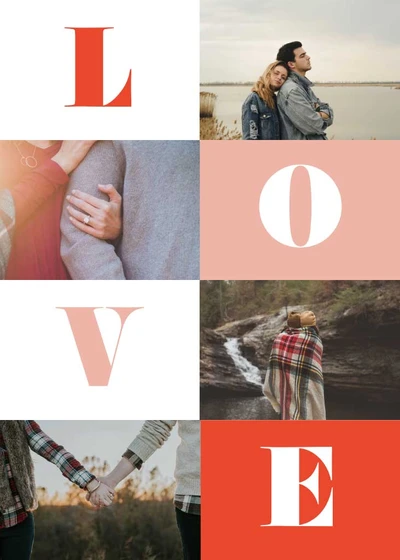 Template Romantic Moments Couple Photo Collage Poster