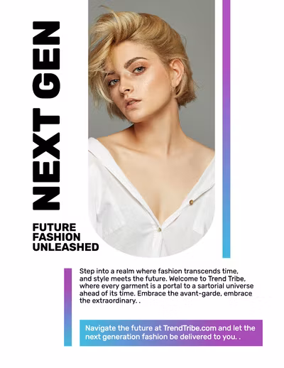 Template Trendsetting Fashion Flyer with Bold Blue Accents