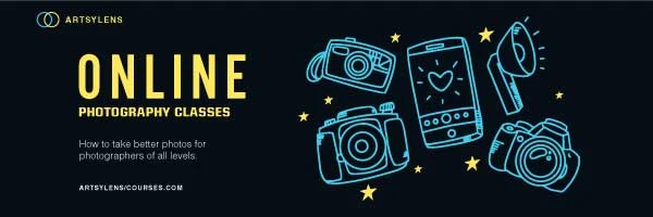 Template Learn Photography Online Ad Navy Blue Theme