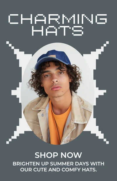 Template Charming Gray Instagram Story Hat Promotion