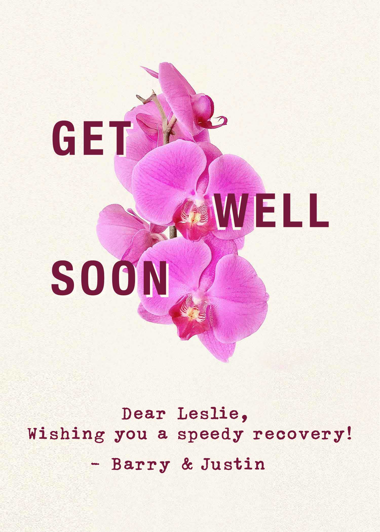 Charming Orchid Get Well Soon Postcard