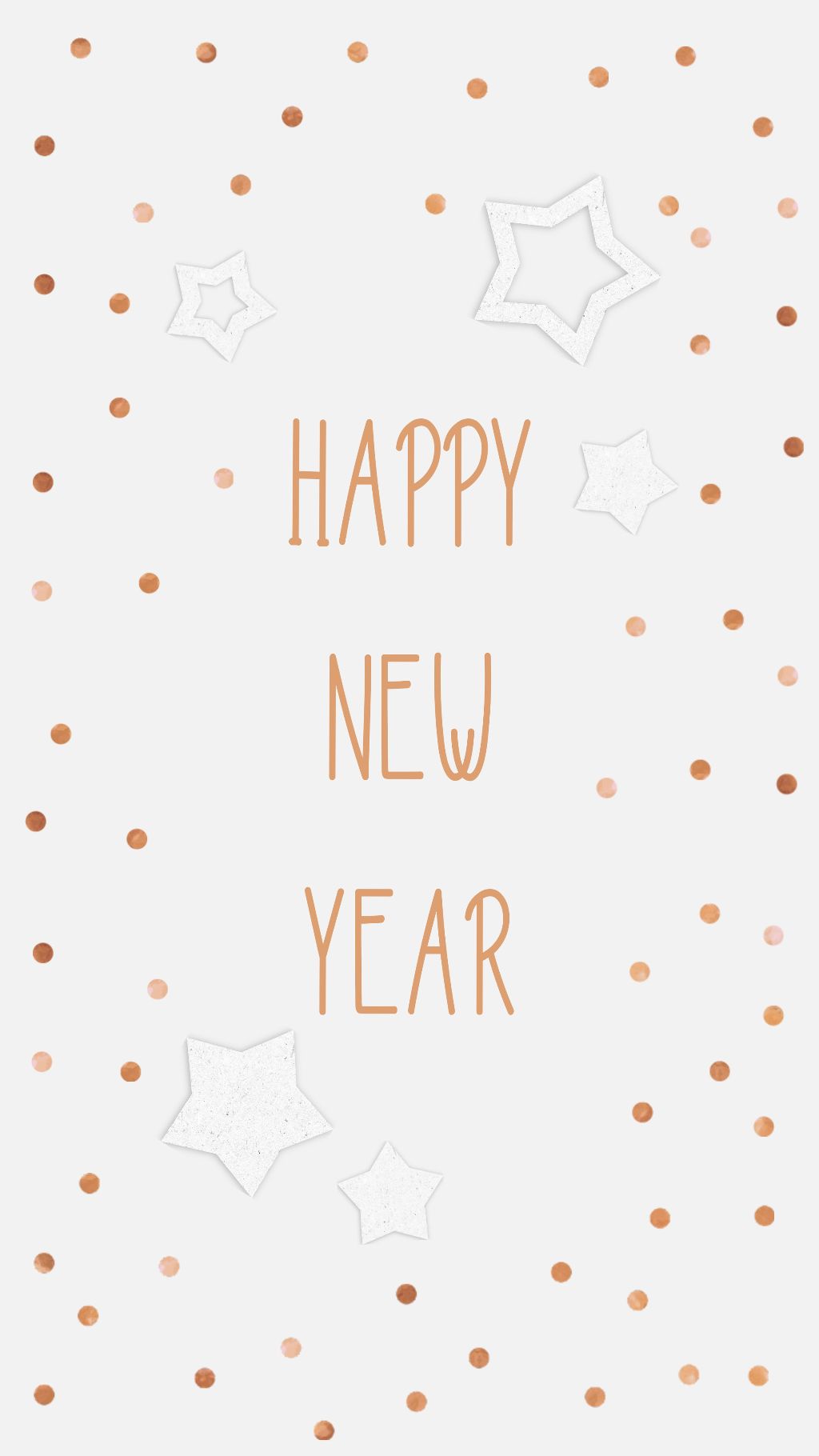 Elegant New Year Greeting Poster Peach White