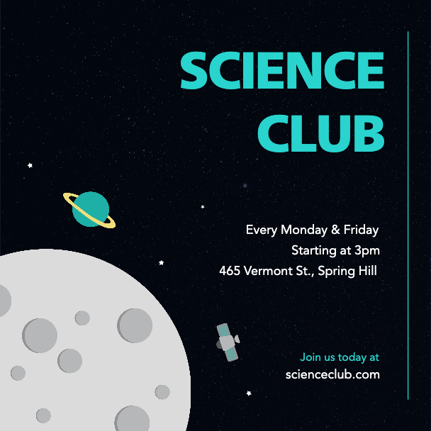 Starry Night Science Club Poster Design