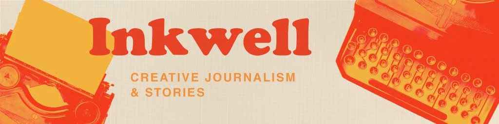 Template Retro Orange Typewriter Creative Post Design