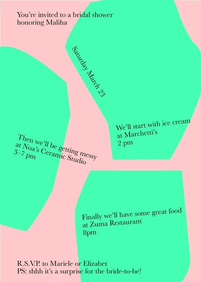 Template Chic Mint Green Bridal Shower Invitation Poster