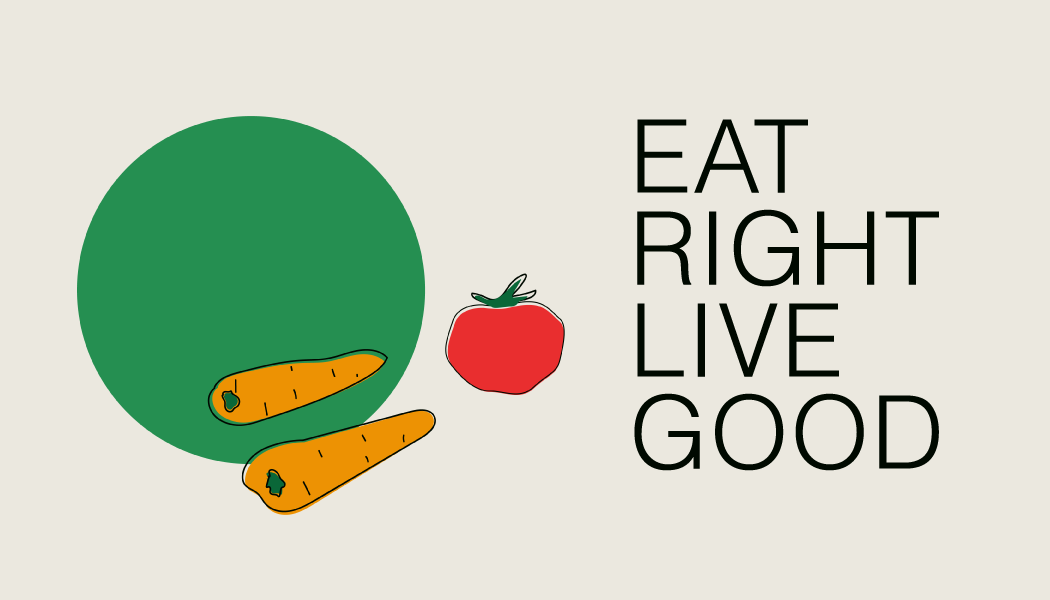 Healthy Eating Green and Red Poster Design