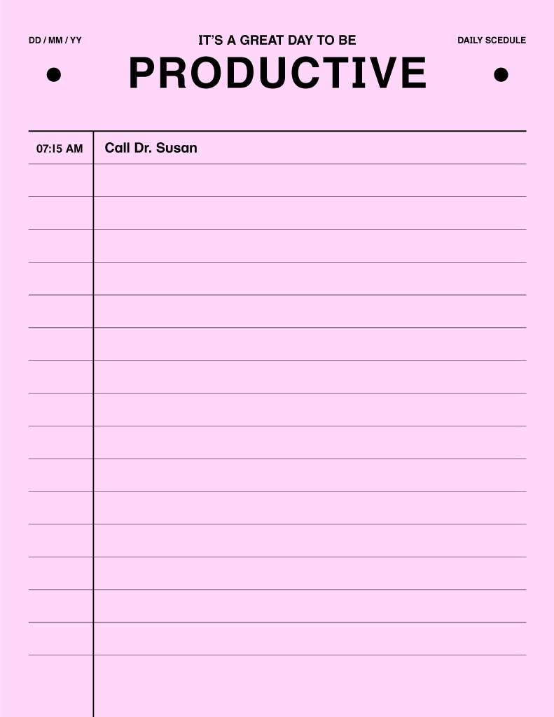 Pink Daily Schedule Planner Poster Design