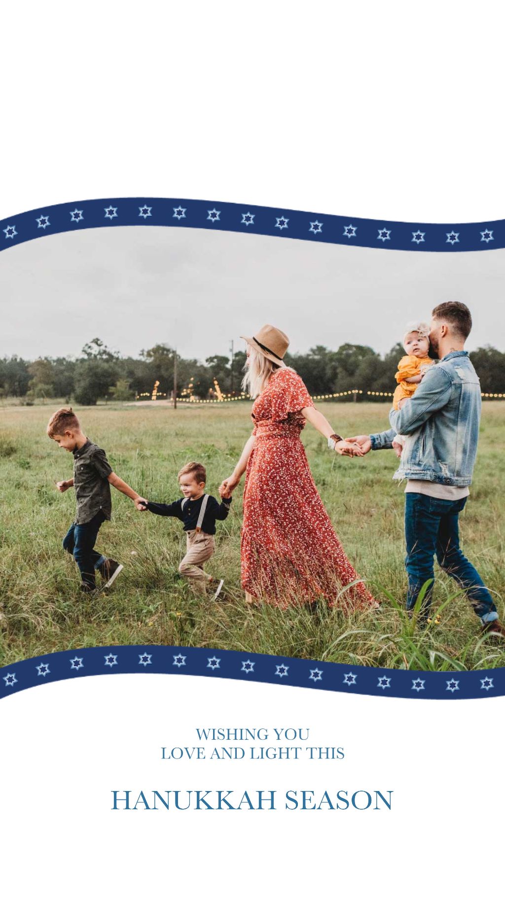 Family Celebrates Hanukkah Season Postcard Design