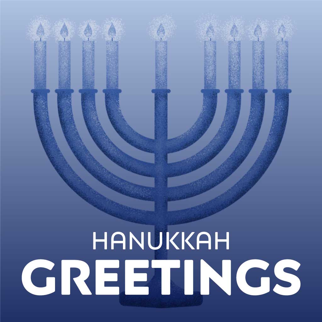 Blue Hanukkah Celebration Postcard Design