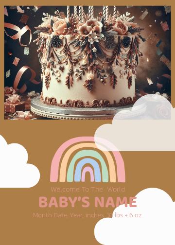 Soft Pastel Baby Announcement Post