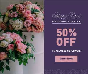 Elegant Floral Wedding Florist Discount Ad