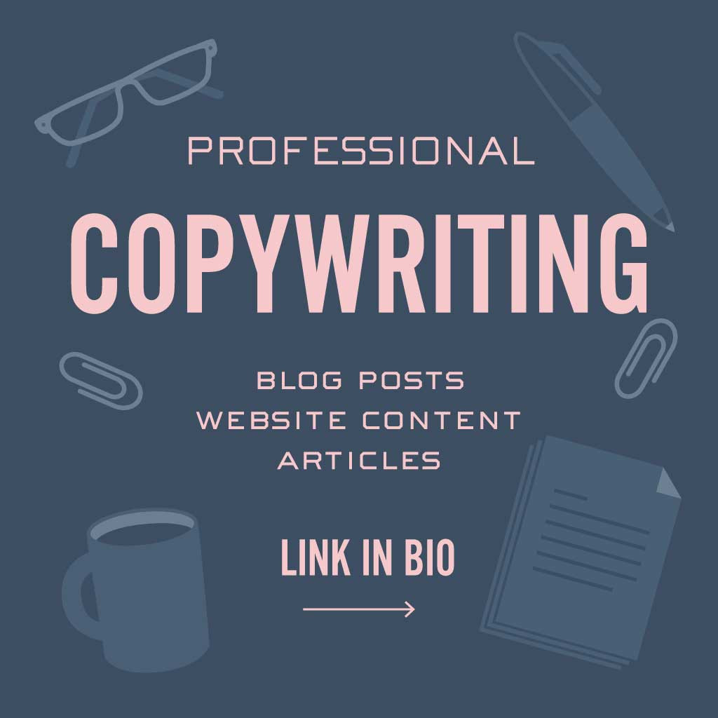 Template Sleek Charcoal Grey Copywriting Service Ad