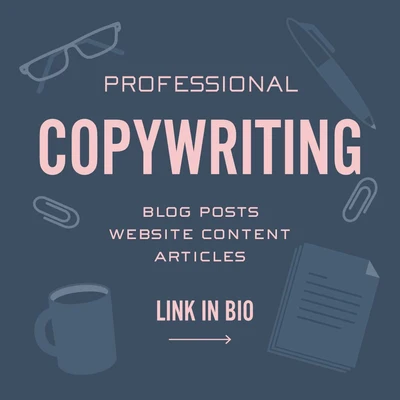 Template Sleek Charcoal Grey Copywriting Service Ad