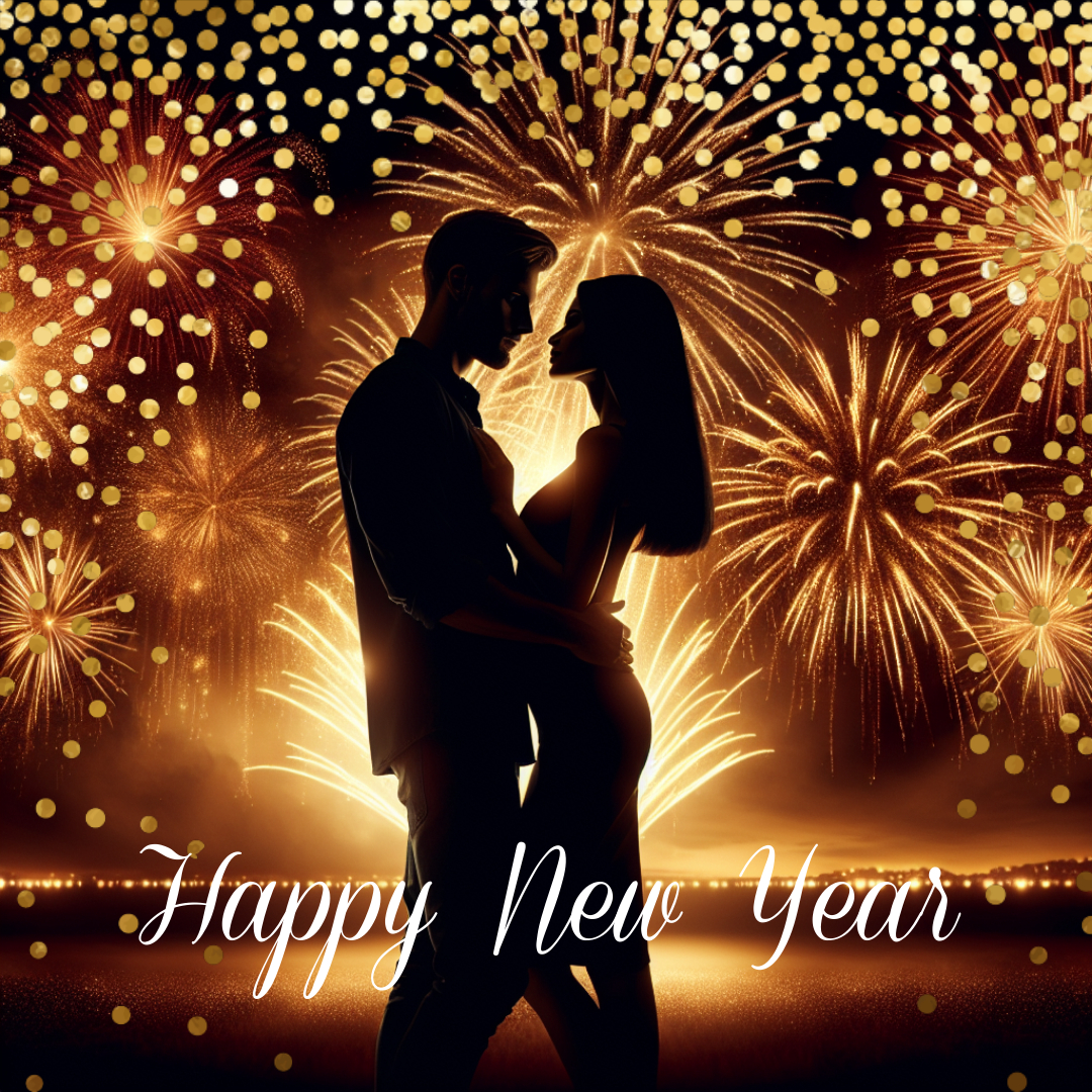 Romantic New Year Celebration Post with Sparkling Ambiance