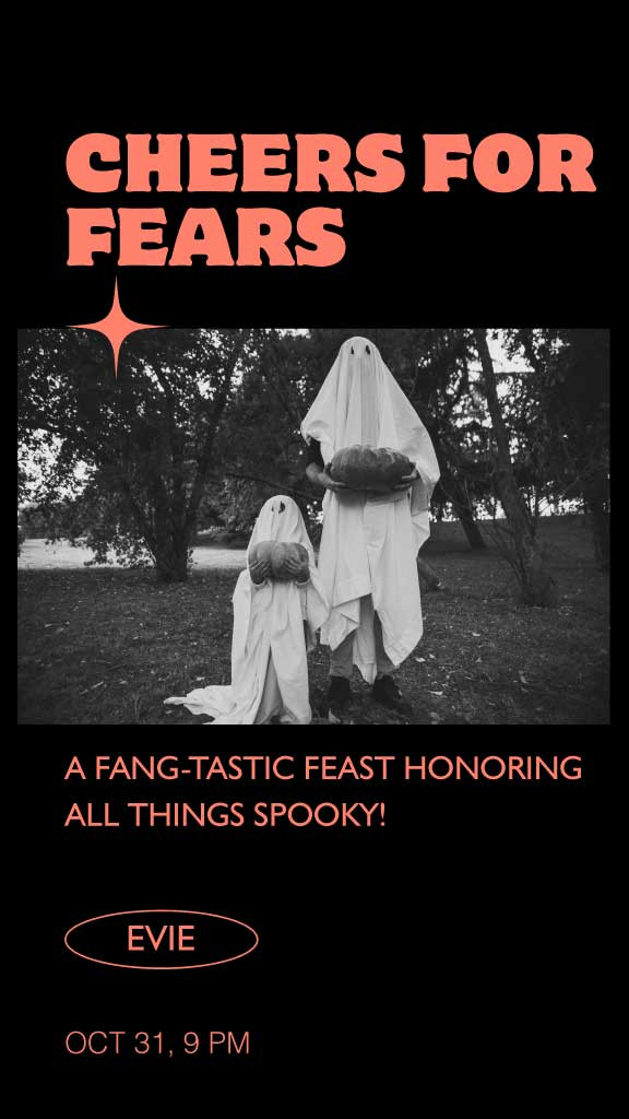 Template Spooky Halloween Bash Invitation Poster Black Red