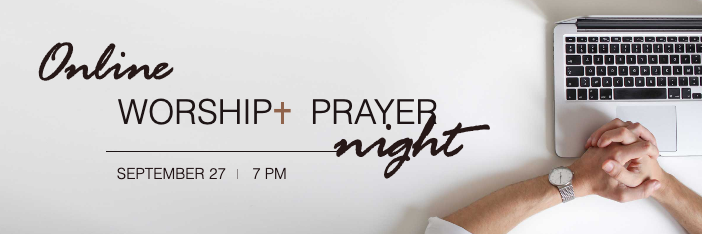 Elegant Online Worship Prayer Night Poster White