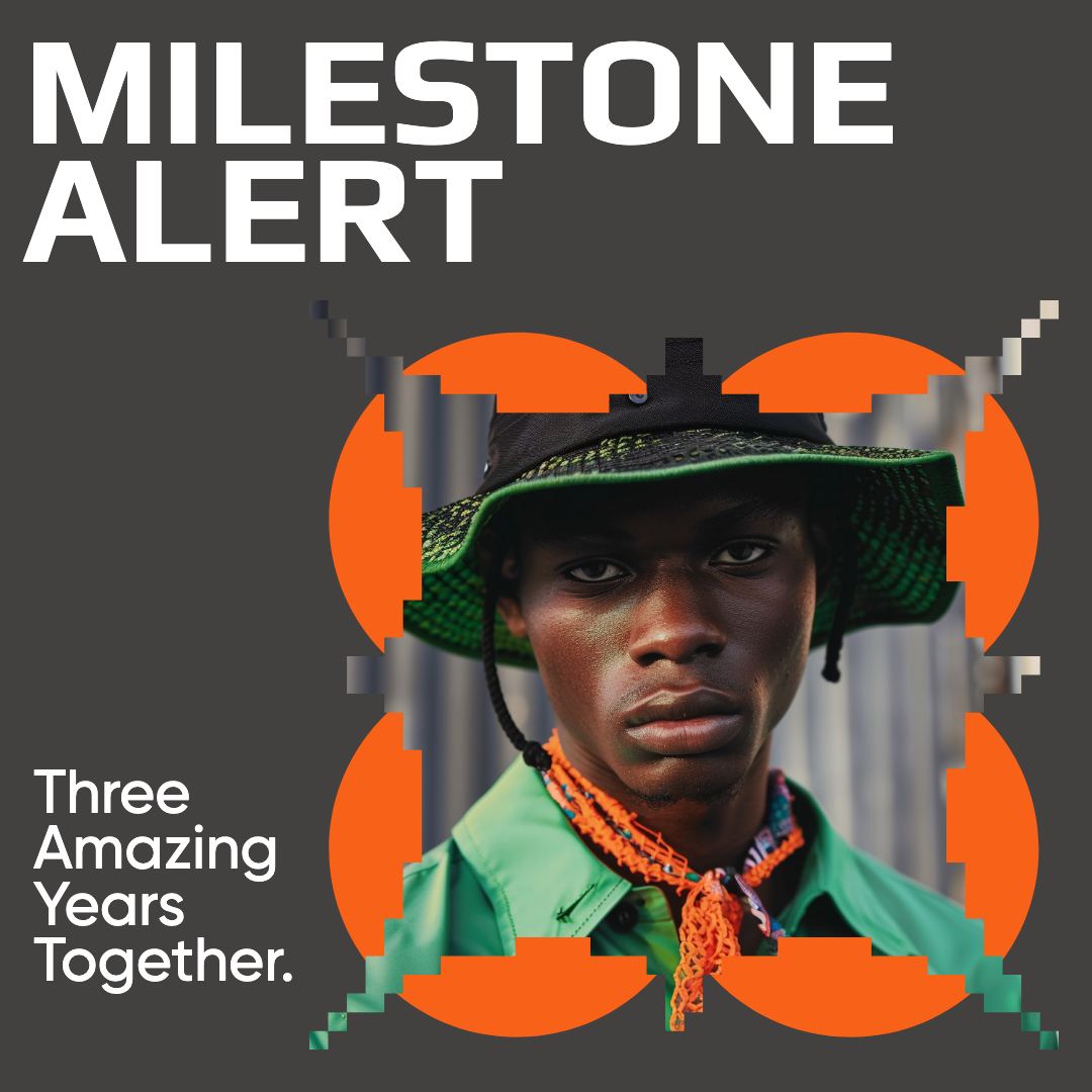 Bold Orange Milestone Celebration Instagram Post