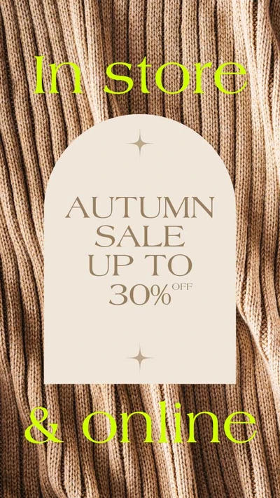 Template Autumn Sale Beige Knit Poster Design