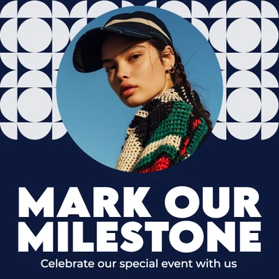 Template Celebrate Milestone Instagram-Square Template in Blue