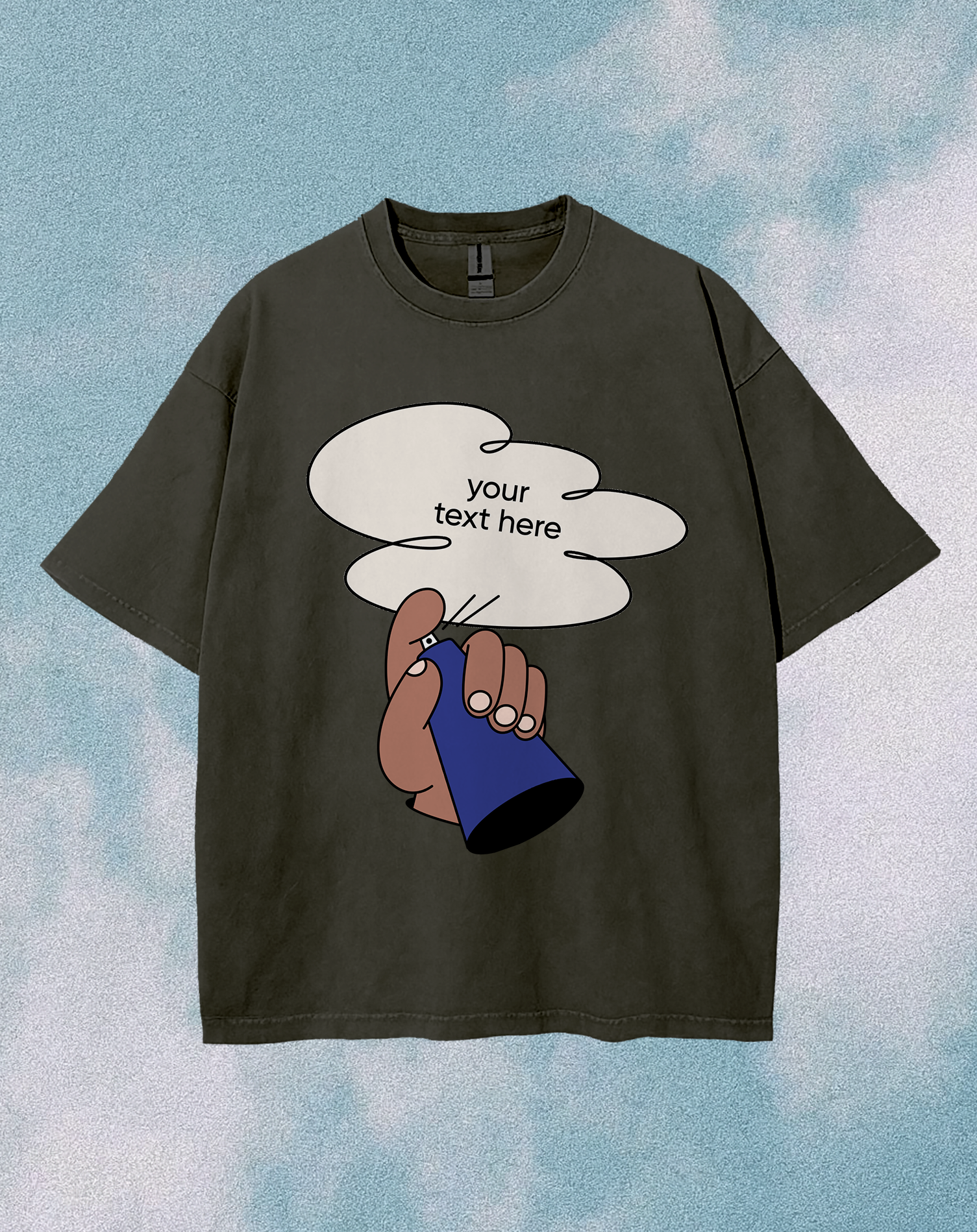 Template Trendy Black T-Shirt Design with Custom Text