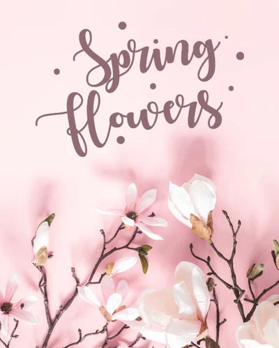 Template Blooming Magnolias Spring Poster Design Pink