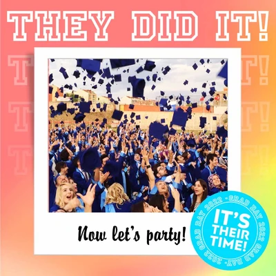 Template Blue Graduation Celebration Party Poster