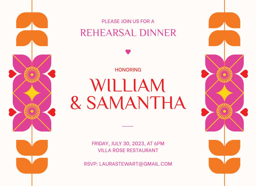 Elegant Rehearsal Dinner Invitation Post in Purple