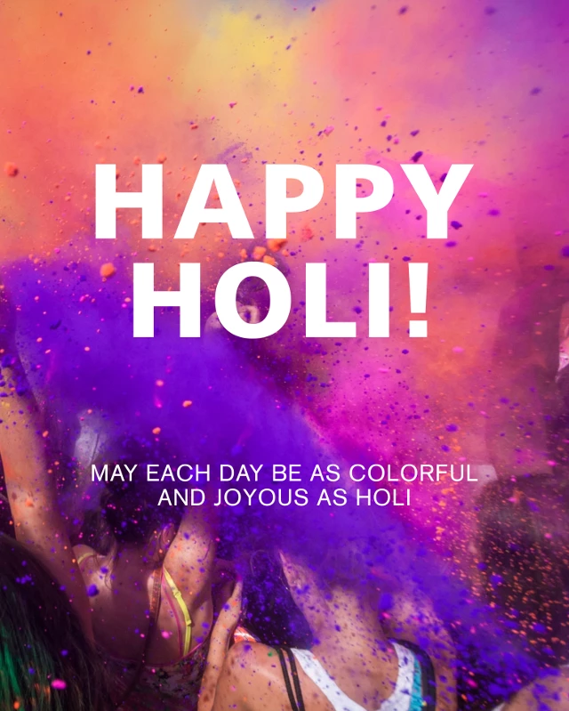 Vibrant Holi Celebration Poster Design in Purple