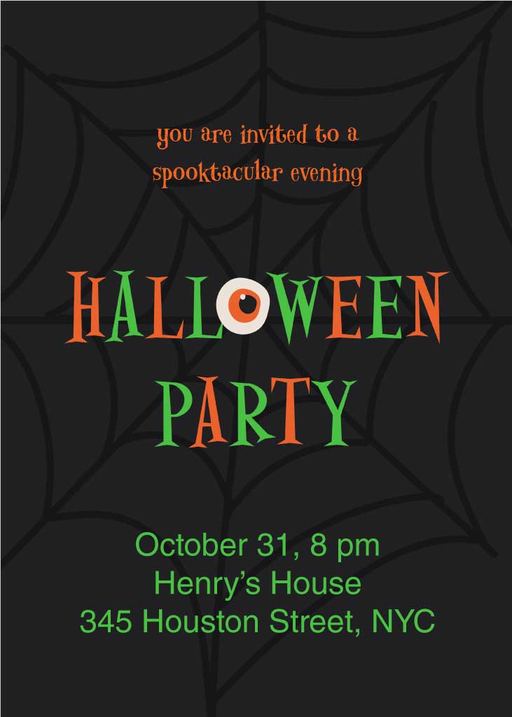 Eerie Green Halloween Party Invitation Poster