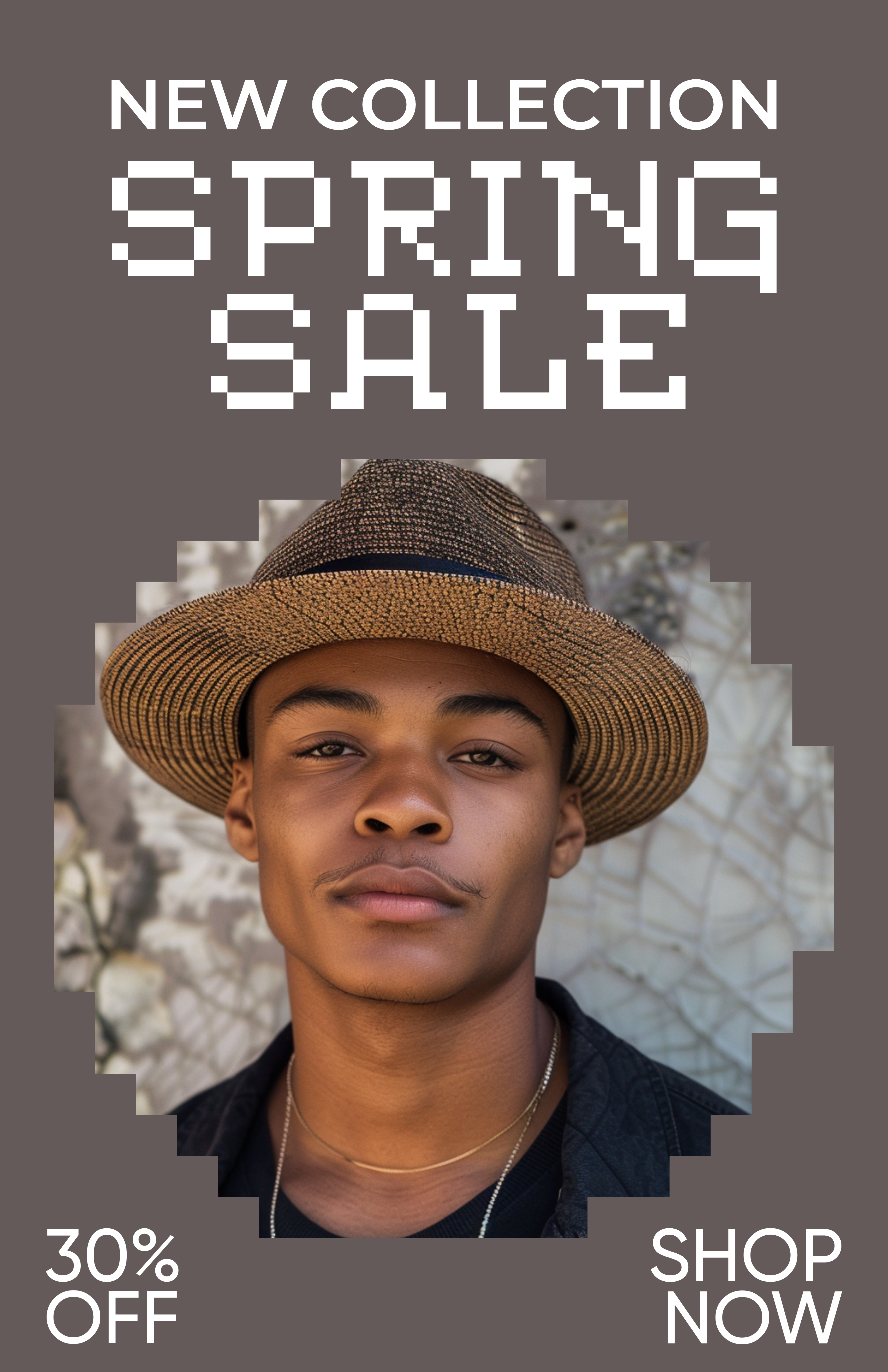 Template New Collection Spring Sale Brown Poster