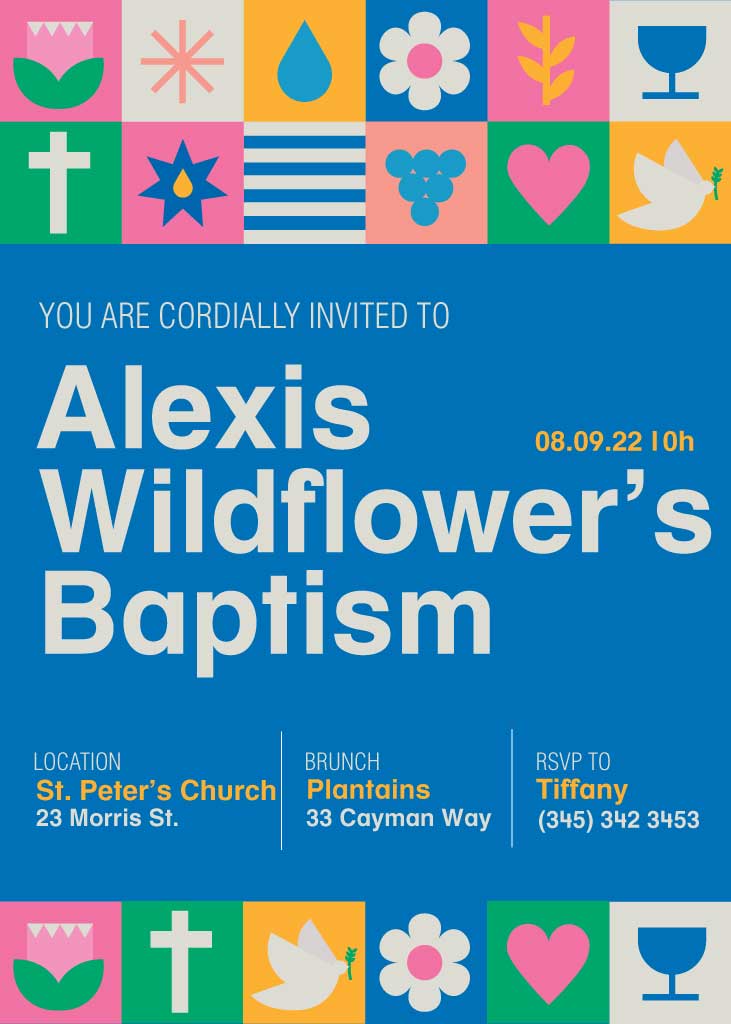 Colorful Wildflower Baptism Invitation Post