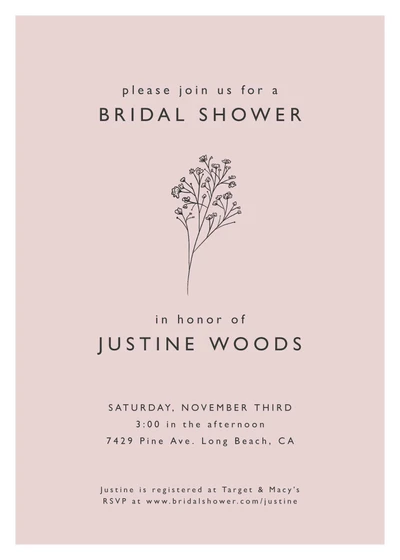 Template Elegant Pink Bridal Shower Invitation Poster