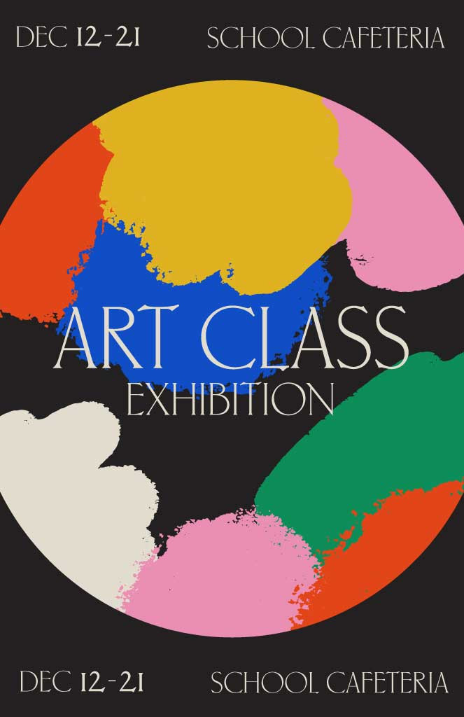 Template Colorful School Art Exhibition Poster Design