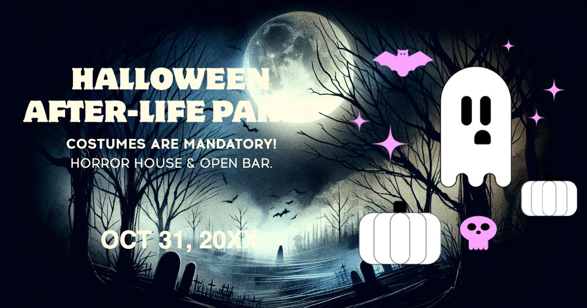 Spooky Blue Halloween Party Poster Design