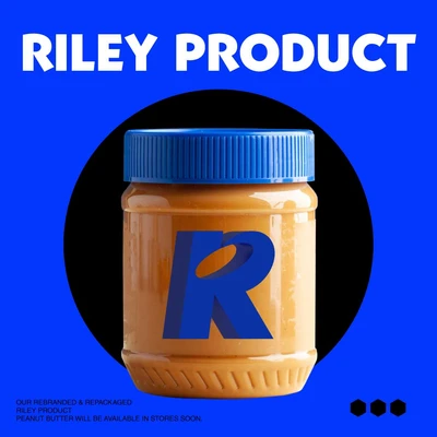 Template Bold Blue Peanut Butter Ad Poster