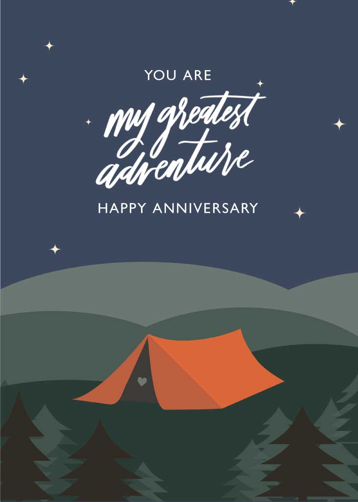 Adventure Anniversary Poster Navy and Orange