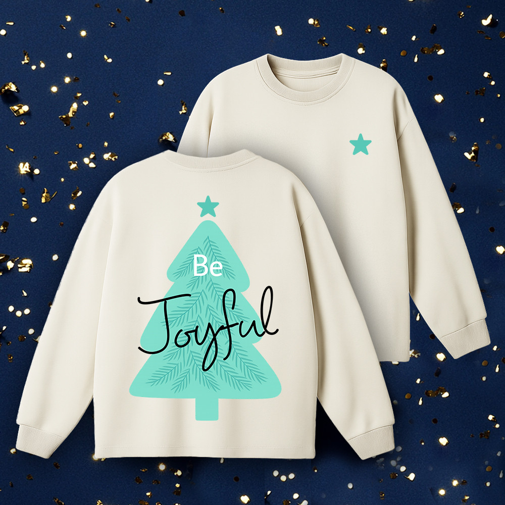 Template Joyful Long-Sleeve with Aqua Blue Tree
