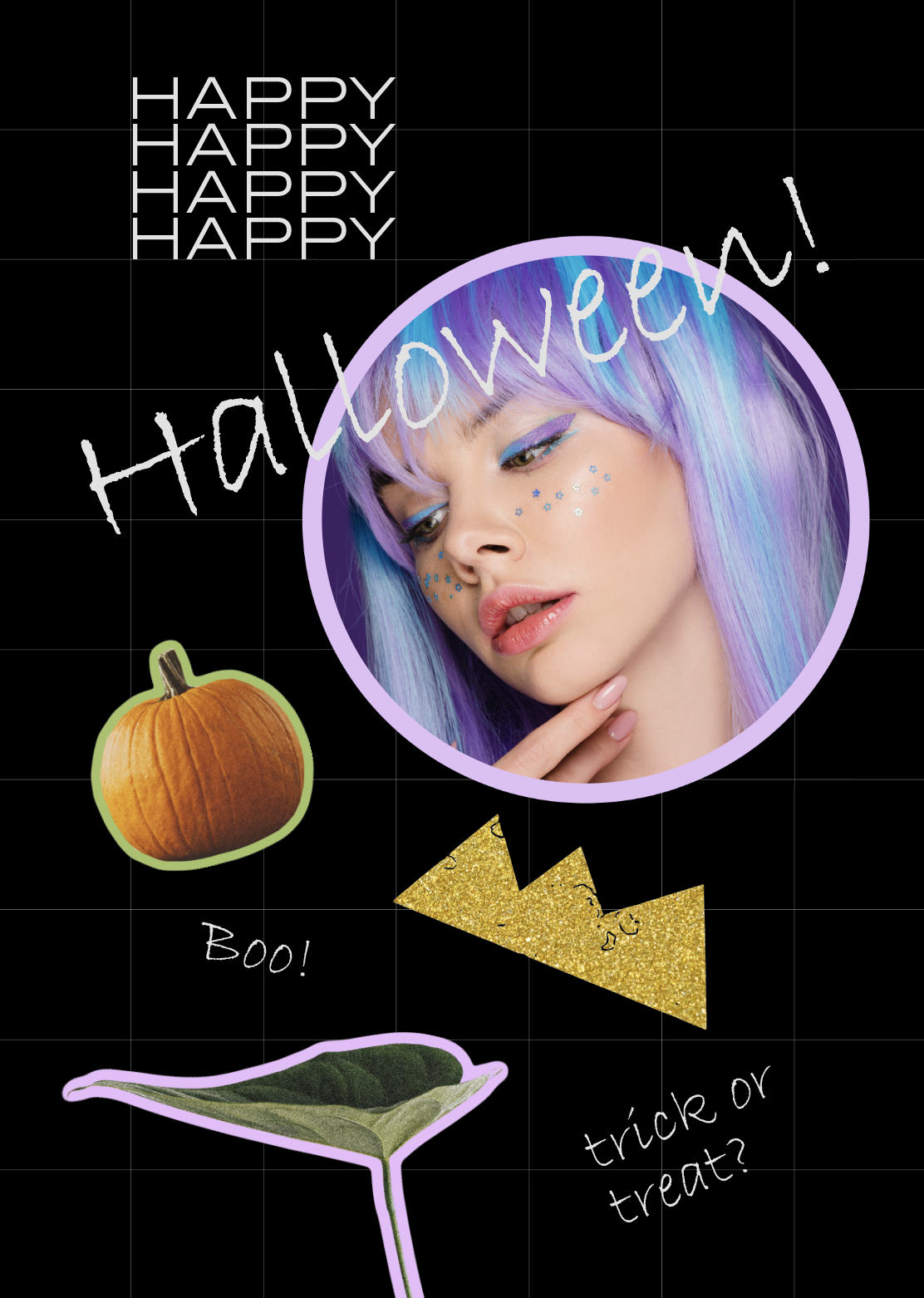 Stylish Purple Halloween Party Poster