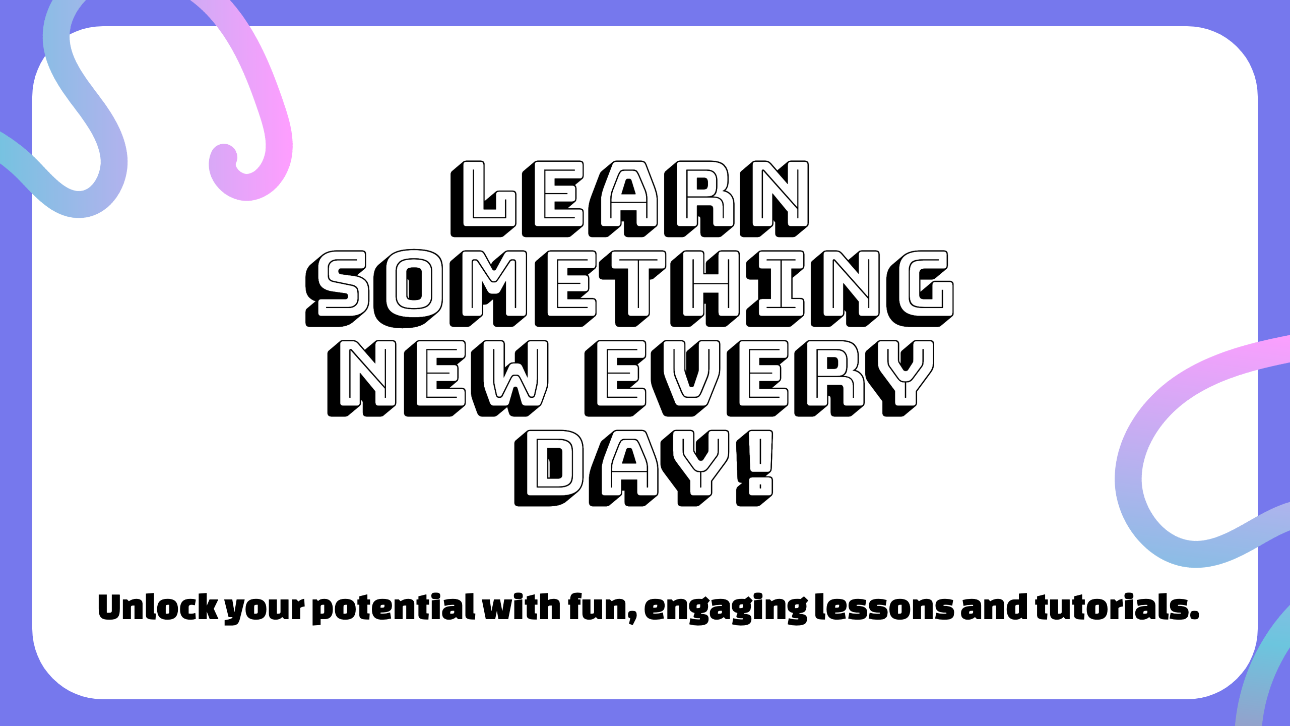 Template Learn New Things Daily with Purple YouTube-Cover