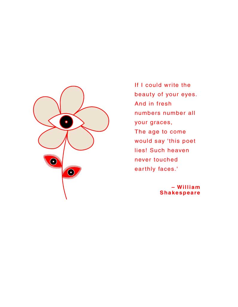 Artistic Red Floral Poetry Poster Design