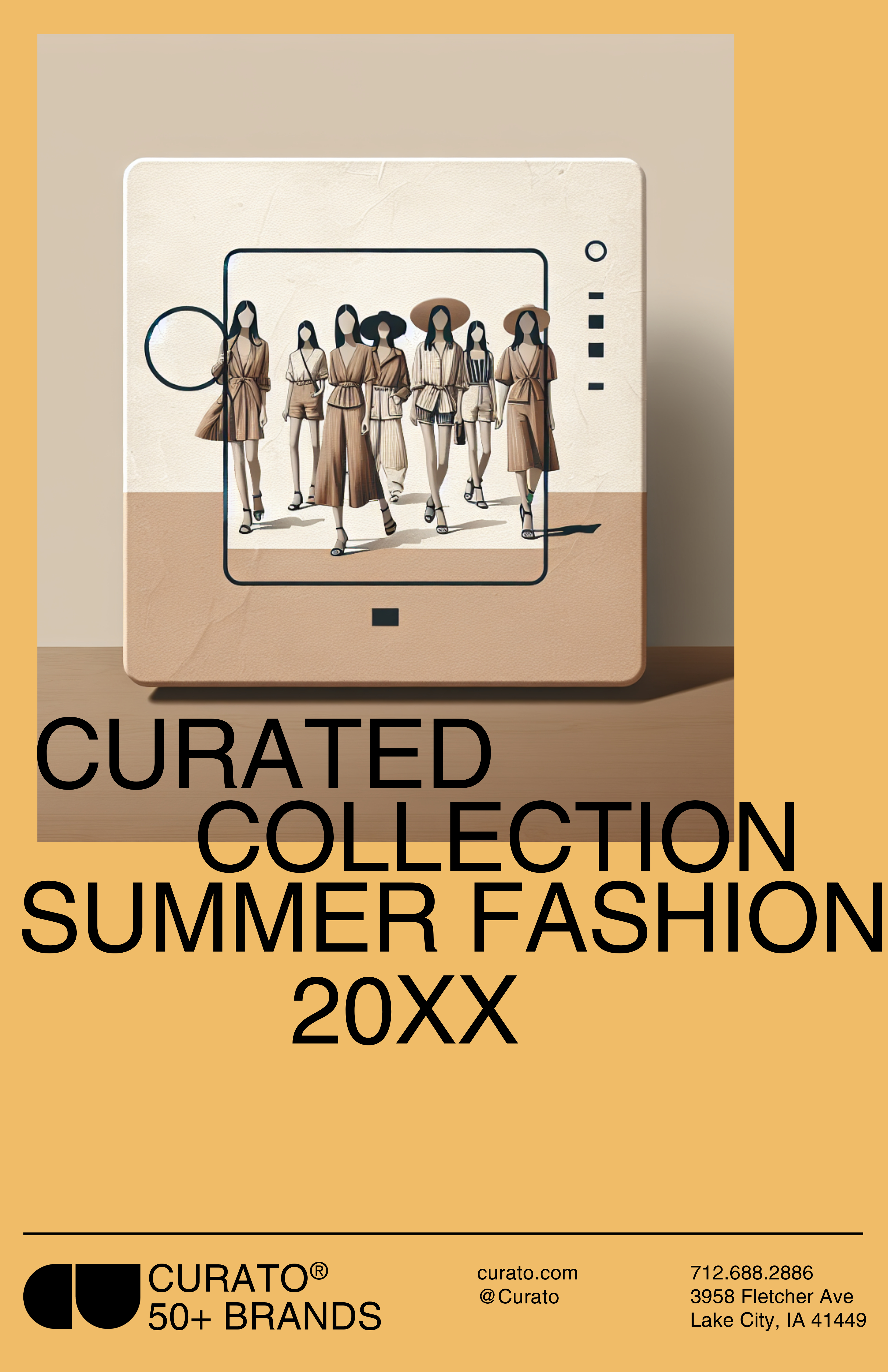 Chic Beige Summer Fashion Poster Design