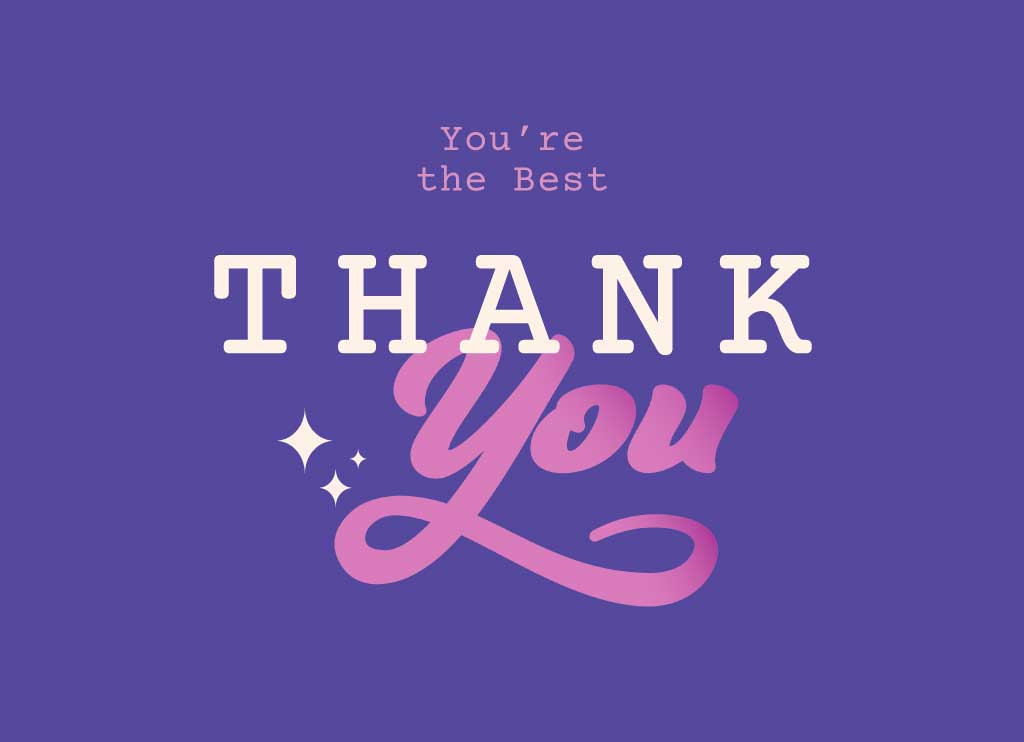 Purple Thank You Card Template Design