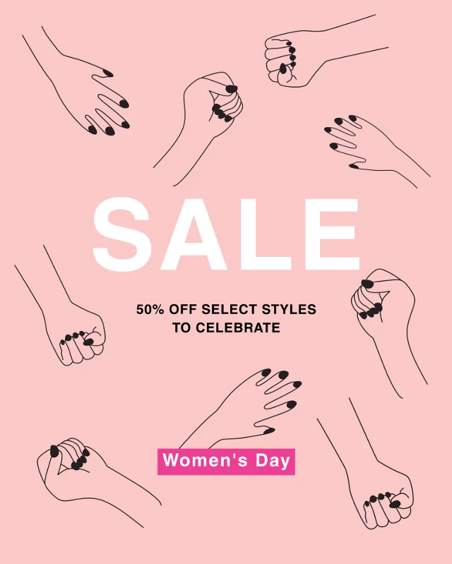 Chic Pink Women's Day Sale Poster Design