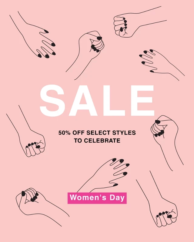 Template Chic Pink Women's Day Sale Poster Design