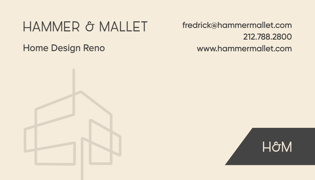 Elegant Beige and Charcoal Business Card Design