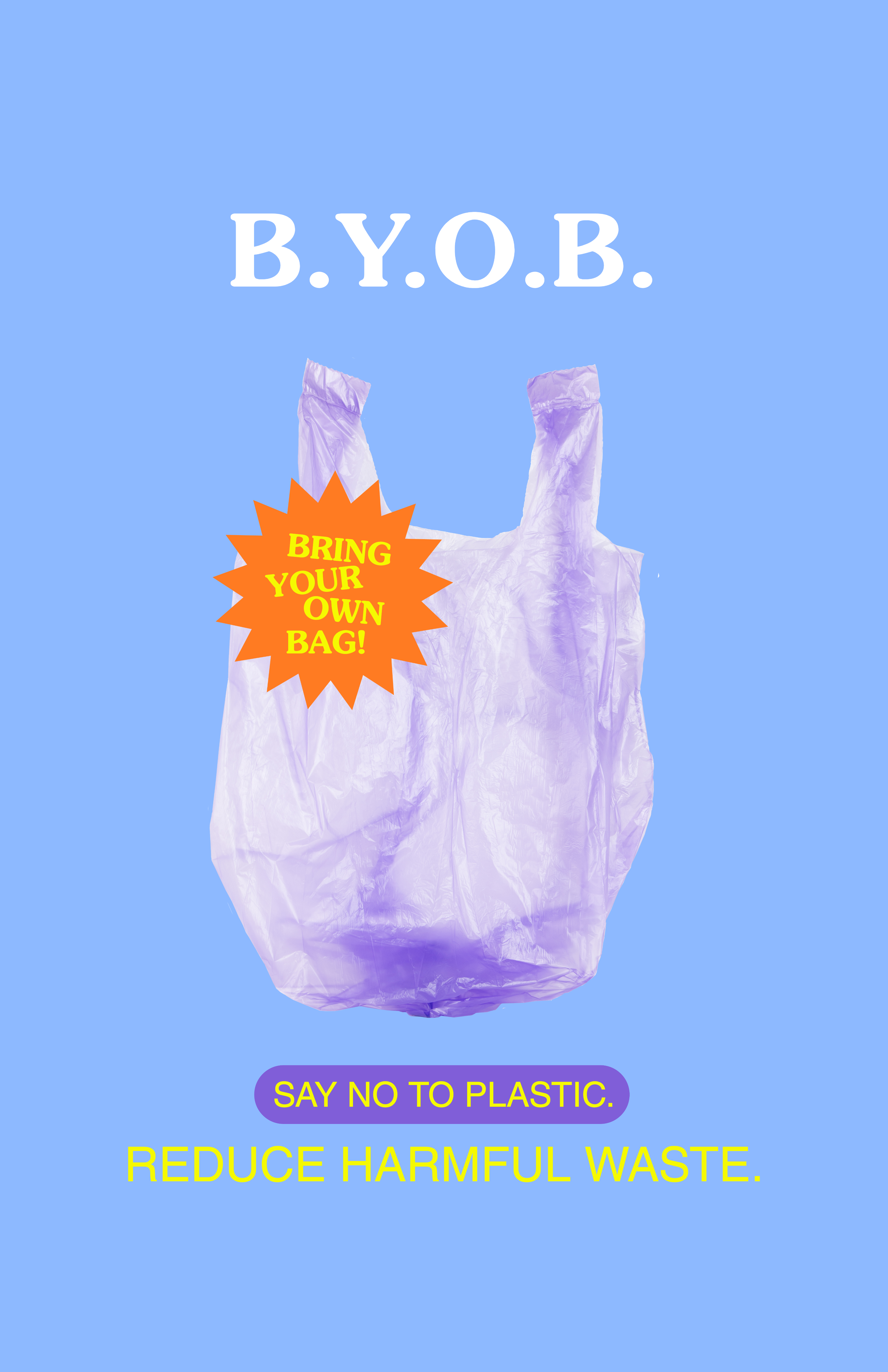 Blue Eco-Friendly Bag Awareness Poster