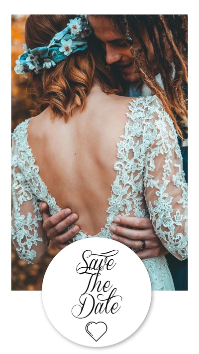 Template Elegant Wedding Save the Date Postcard Design