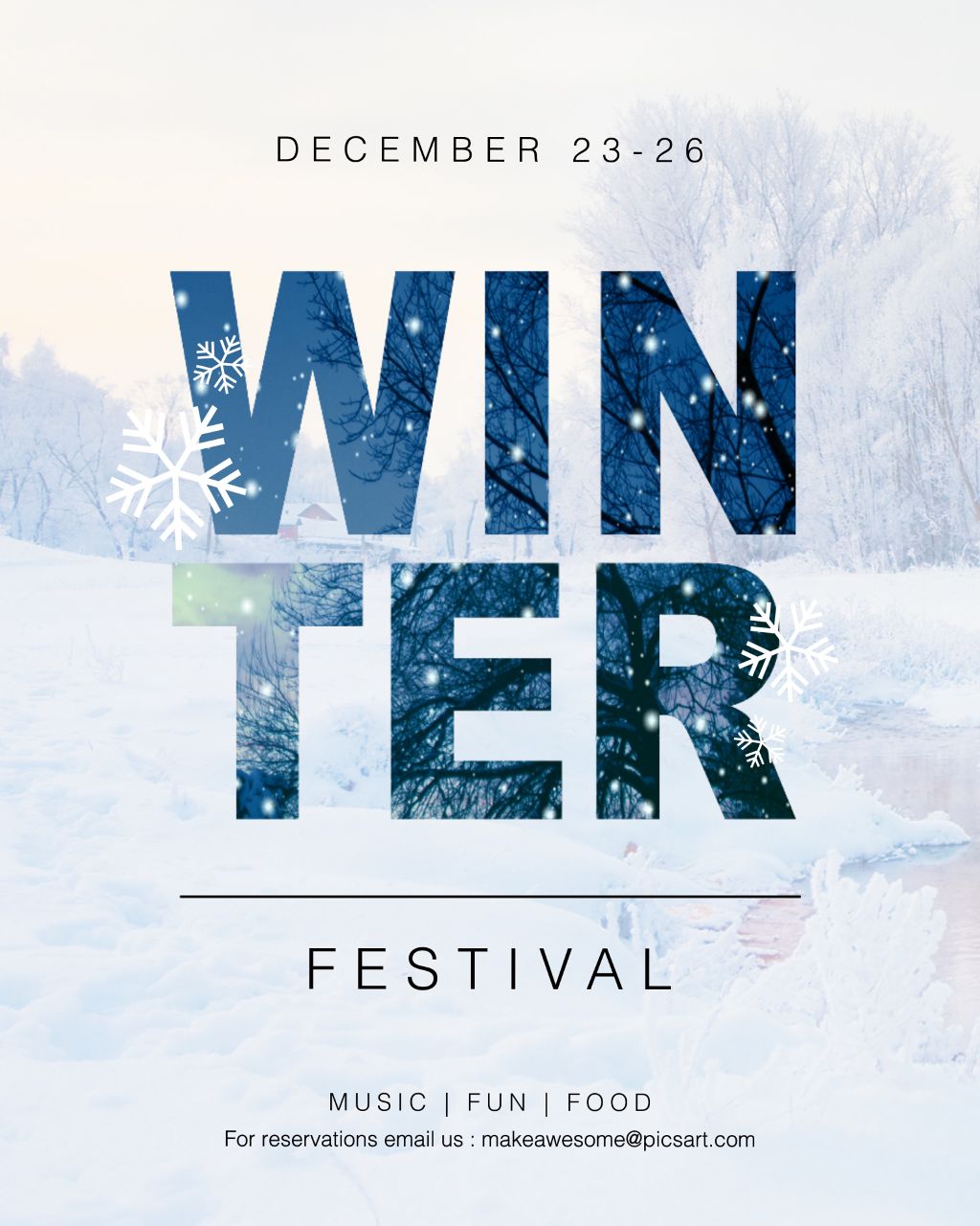 Cool Blue Winter Festival Event Poster