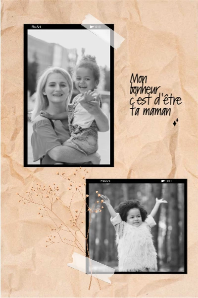 Template Elegant Beige Motherhood Memories Photo Post